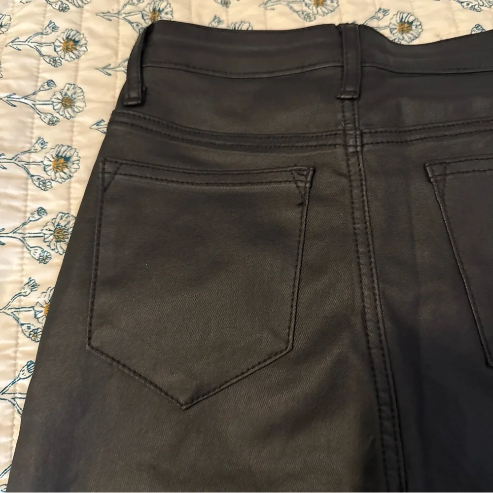 Edikted Black Leather High Waist Flare Pants - Picture 13 of 14